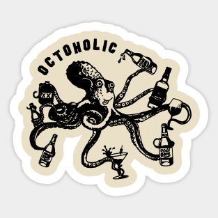 Octoholic Octopus Sticker